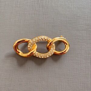 Vintage Christian Dior Signed Triple
Loop Gold tone‎ Pin Brooch